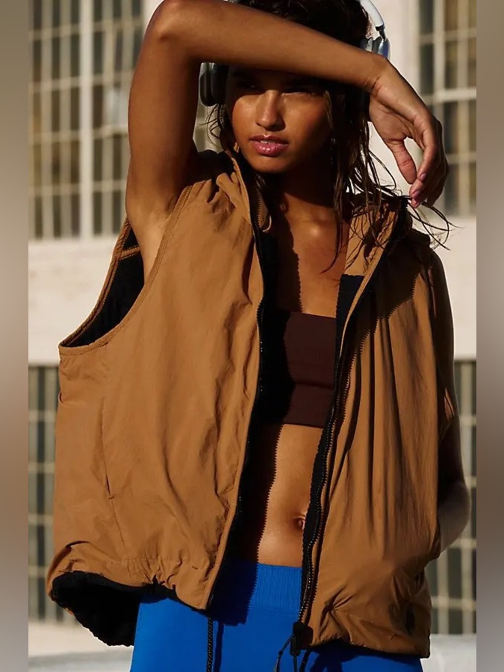 FREE PEOPLE Recreation Reversible Fleece Puff Vest - Medium